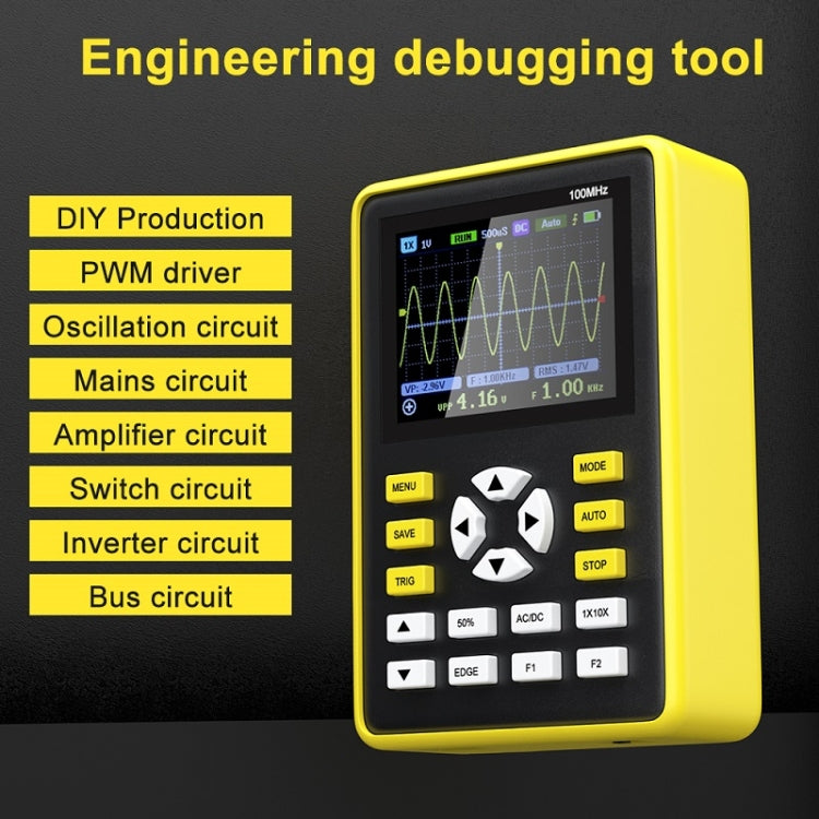 FNIRSI 2.4 Inch IPS Screen 100MHz Digital Oscilloscope, 5012H