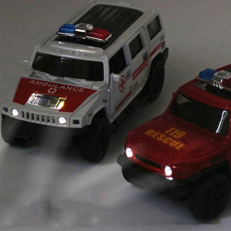 1:36 Véhicule tout-terrain de police, modèle de voiture d'ambulance, jouet pour garçon avec son et lumière, voiture de police, voiture d'ambulance, camion de pompiers, armée