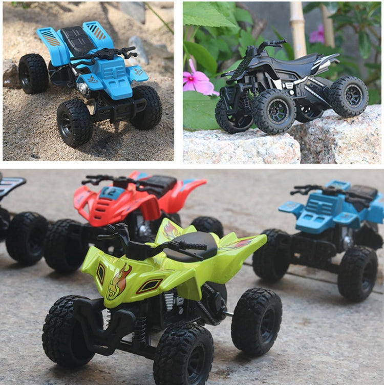 1:36 Modèle de moto tout-terrain à quatre roues de plage simulée, jouet pour enfants, moto verte, moto bleue, moto rouge, moto noire