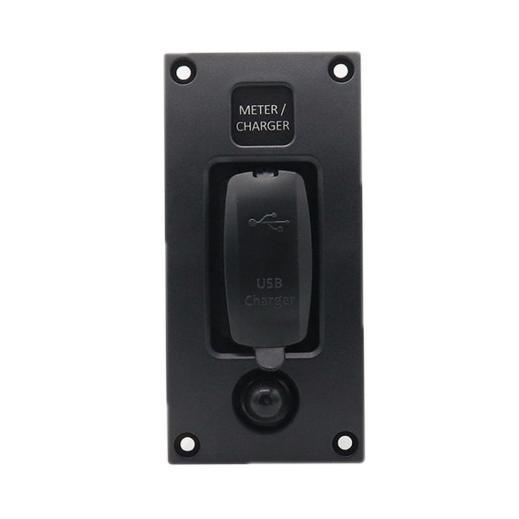 Marine Self-Locking Resetting Switch With Overload Protection Indicator Light, ON-OFF-ON 3 Switch, ON-OFF 2 Switch, ON-OFF-ON 3 Switch (Printed), Square 5V 3.4A Car Charging Panel