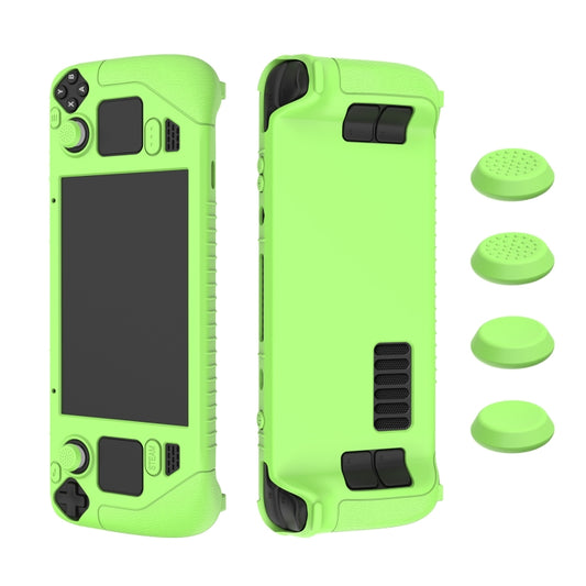 For Steam Deck Game Controller Soft Silicone Protective Cover Case With 4pcs Key Cap, SD001 (Luminous Blue), SD001 (Luminous Green), SD001 (Black), SD001 (Red)