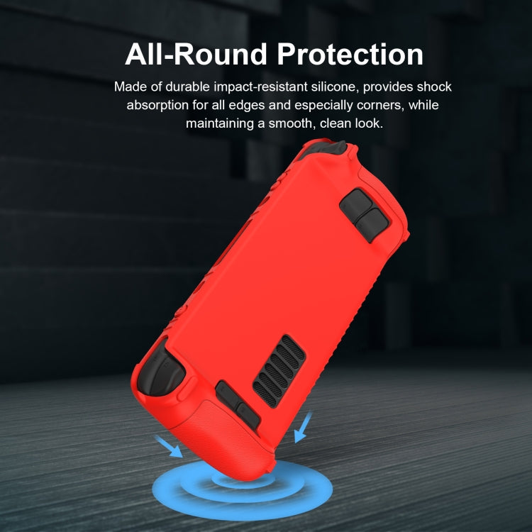 For Steam Deck Game Controller Soft Silicone Protective Cover Case With 4pcs Key Cap, SD001 (Red), SD001 (Luminous Blue), SD001 (Luminous Green), SD001 (Black)