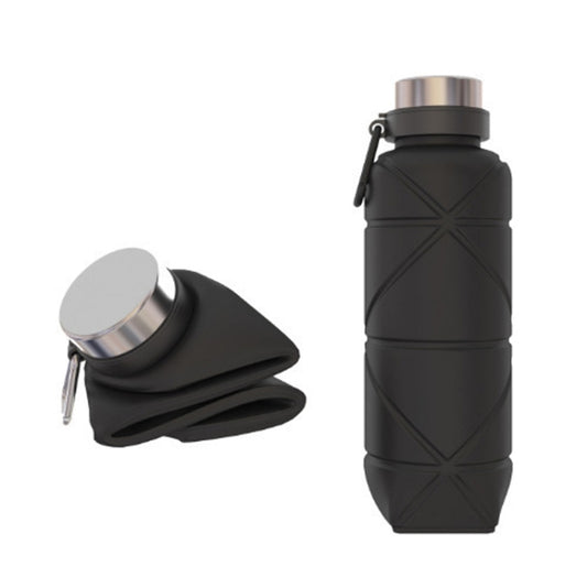 Outdoor Silicone Folding Water Cup Telescopic Water Bottle Travel Drinking Cup With Carabiner, 700ml Blue, 700ml Black, 700ml Grey, 700ml Red