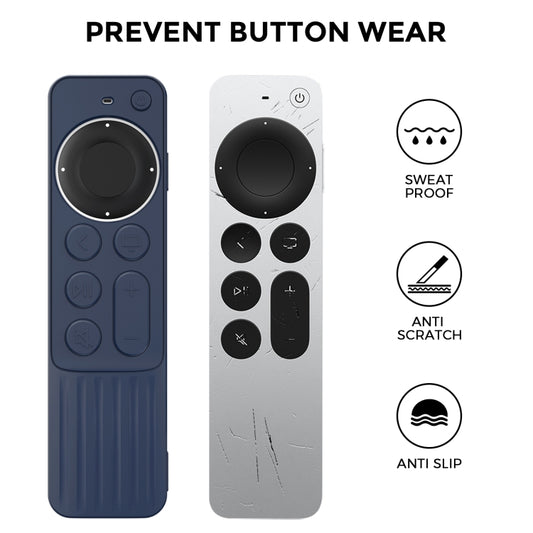 For Apple TV Siri Remote 2/3 AhaStyle PT166 Remote Controller Silicone Protective Case Striped Non-Slip Anti-Drop Cover