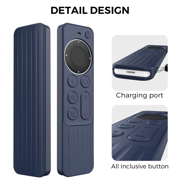 For Apple TV Siri Remote 2/3 AhaStyle PT166 Remote Controller Silicone Protective Case Striped Non-Slip Anti-Drop Cover