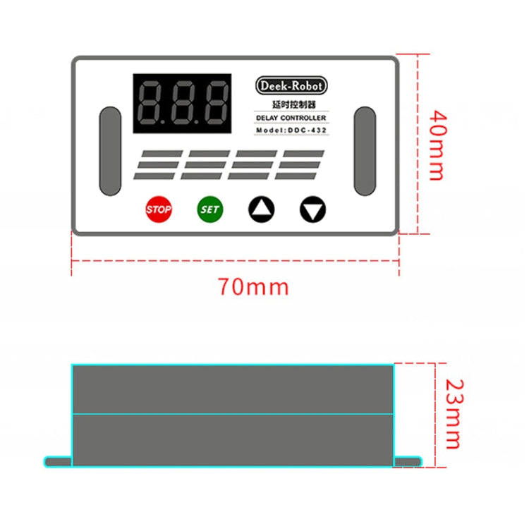Deek-Robot DDC-432 Delay Relay Switch DC5V-30V Dual MOS Tube Digital Display Time Relay Controller, Time Relay Controller