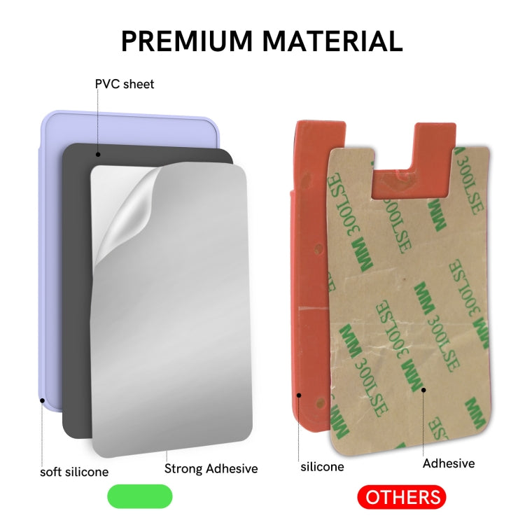 AhaStyle PT169 Mobile Phone Silicone Back Card Case Bus Card Bank Card Convenient Organizer, PT169 (Pink), PT169 (Black), PT169 (Green), PT169 (Purple)