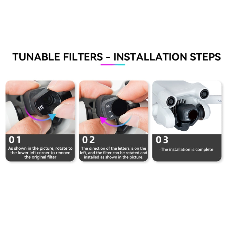 For DJI Mini 3 Pro RCSTQ PL Filters Drone Accessoires, ND8/PL, ND16/PL, ND32/PL, ND64/PL, 4 In 1 ND/PL 8/16/32/64, 6 In 1 UV+CPL+ND/PL 8/16/32/64
