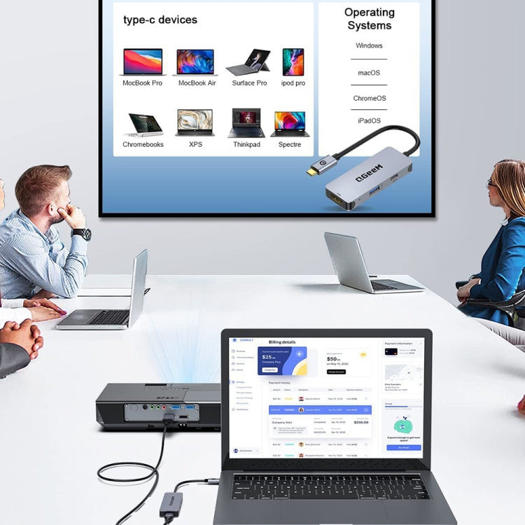 QGeeM UH03-1 USB3.0 Multifunctional Docking Station Type-C PD100W HUB, UH03-1 (3 in 1)