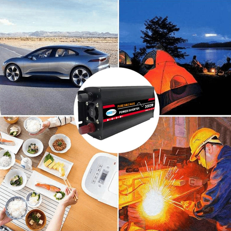 Onduleur Pur Sinus Haute Puissance pour Voiture, 3000W (Réel 500W) 12V vers 220V, 3000W (Réel 500W) 24V vers 220V, 3000W (Réel 500W) 48V vers 220V, 3000W (Réel 500W) 60V vers 220V, 4000W (Réel 800W) 12V vers 220V, 4000W (Réel 800W) 24V vers 220V ...