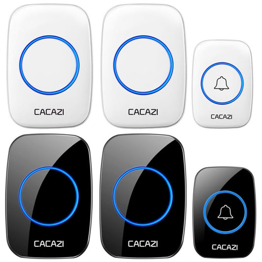 CACAZI A10DC Sonnette sans fil électronique intelligente étanche pour la maison, type de batterie 1 vers 2, batterie intégrée