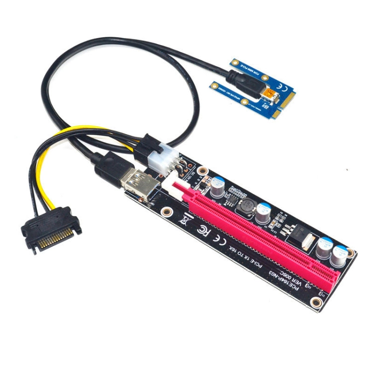 PCE164P-N03 VER006C Mini PCI-E 1X To 16X Riser For Laptop External Image Card, Blue Board 6pin, Blackboard 6pin, Blackboard 4pin, M2 To 6pin