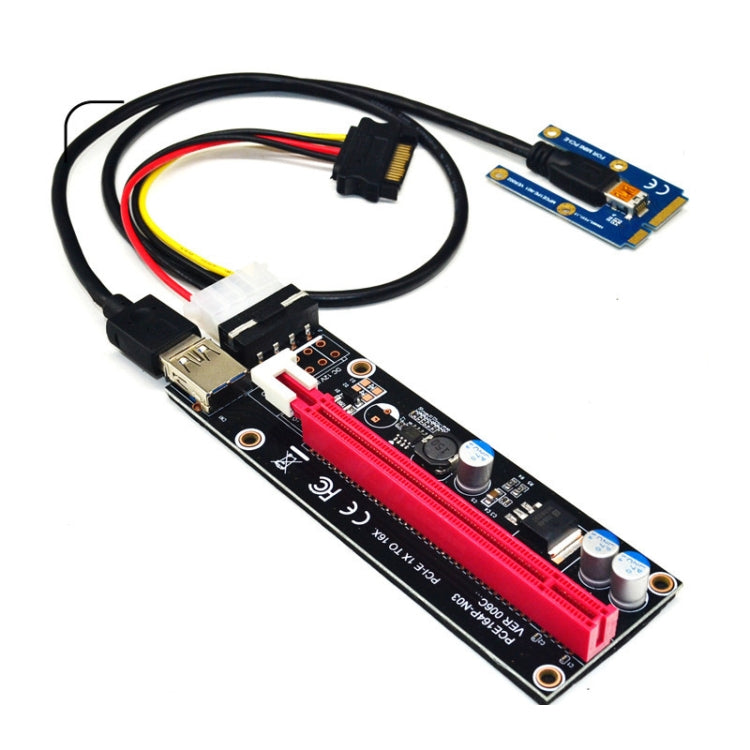 PCE164P-N03 VER006C Mini PCI-E 1X To 16X Riser For Laptop External Image Card, Blue Board 6pin, Blackboard 6pin, Blackboard 4pin, M2 To 6pin