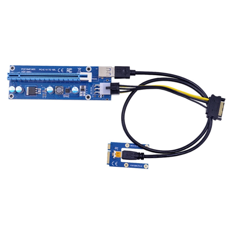 PCE164P-N03 VER006C Mini PCI-E 1X To 16X Riser For Laptop External Image Card, Blue Board 6pin, Blackboard 6pin, Blackboard 4pin, M2 To 6pin