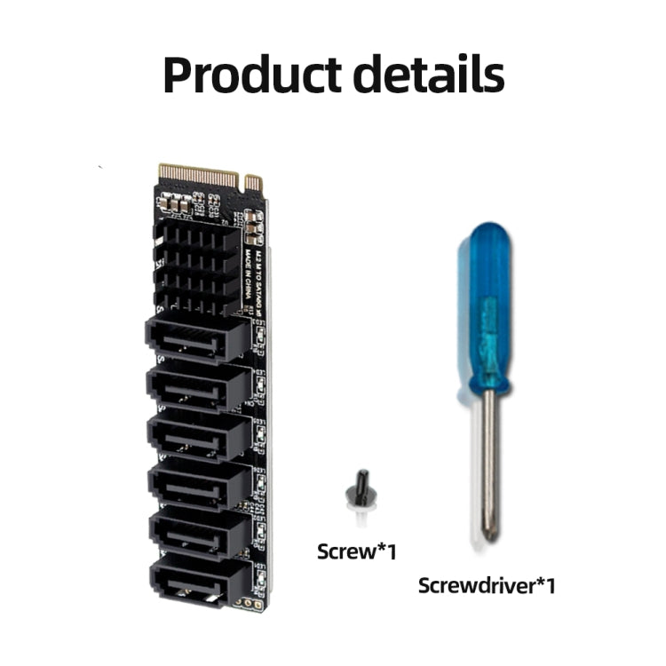 Tarjeta adaptadora de expansión de disco duro de 6 puertos M2 M-EKY PCIE3.0 a SATA6G