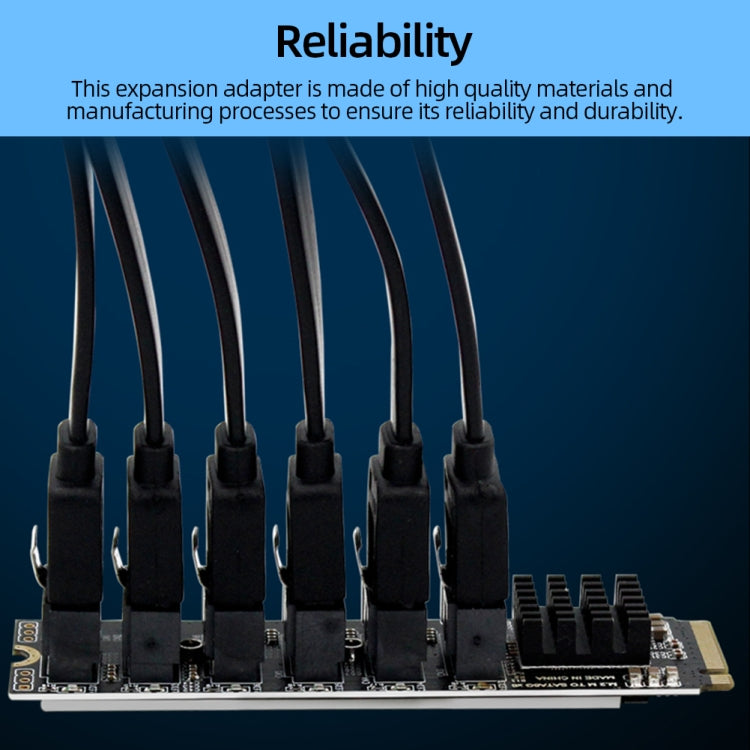 Tarjeta adaptadora de expansión de disco duro de 6 puertos M2 M-EKY PCIE3.0 a SATA6G
