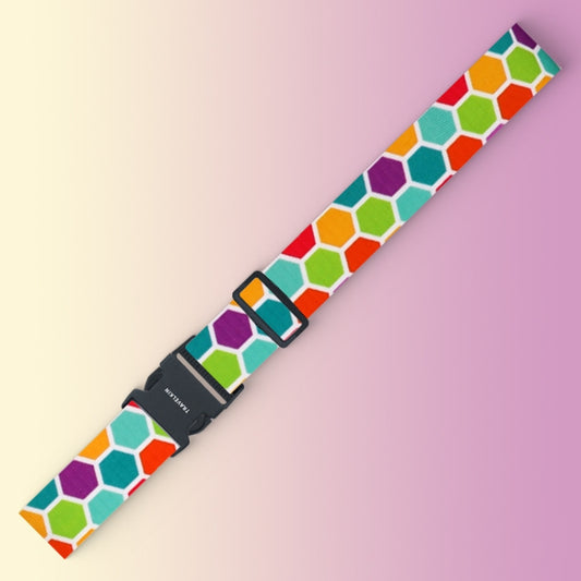 Luggage Fixed Anti-Mis-Opening Packing Strap, Honeycomb, Magic Color, Red Star, Travel Around, Smile, Rainbow, Blue Shiba Inu, Yellow Shiba Inu