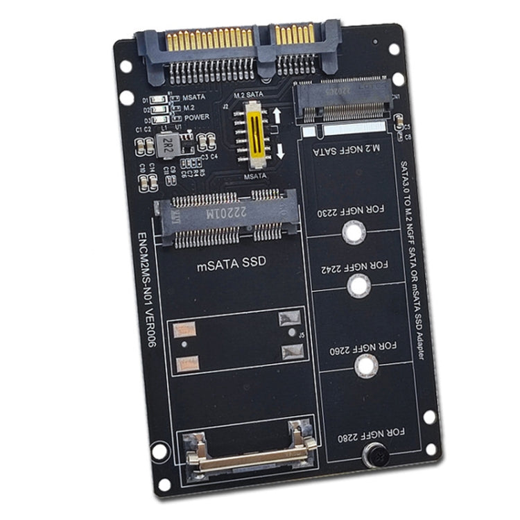 SATA 22PIN To MSATA Or M.2 NGFF SATA Card 2 In 1 SSD Converter Card, Only Card, With SATA 22pin Cable, With USB 3.0 Cable