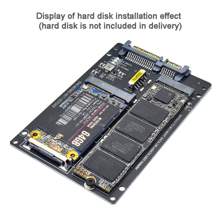 SATA 22PIN To MSATA Or M.2 NGFF SATA Card 2 In 1 SSD Converter Card, Only Card, With SATA 22pin Cable, With USB 3.0 Cable