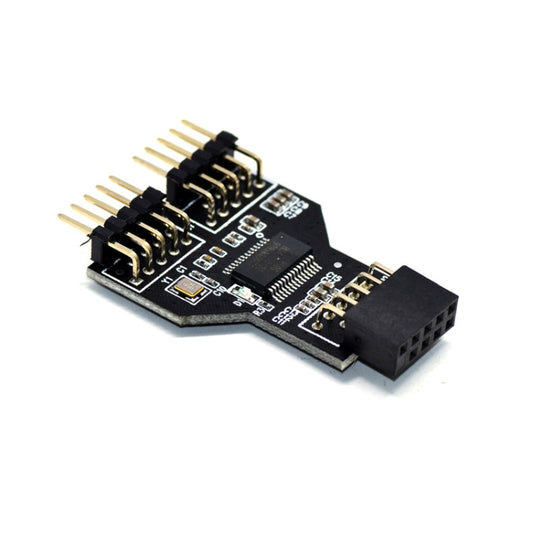 9 Pin USB Header Female 1 To 2 Male Board 9-Pin USB 2.0 HUB Connector Adapter, 9pin To Dual 9pin Direct Plug