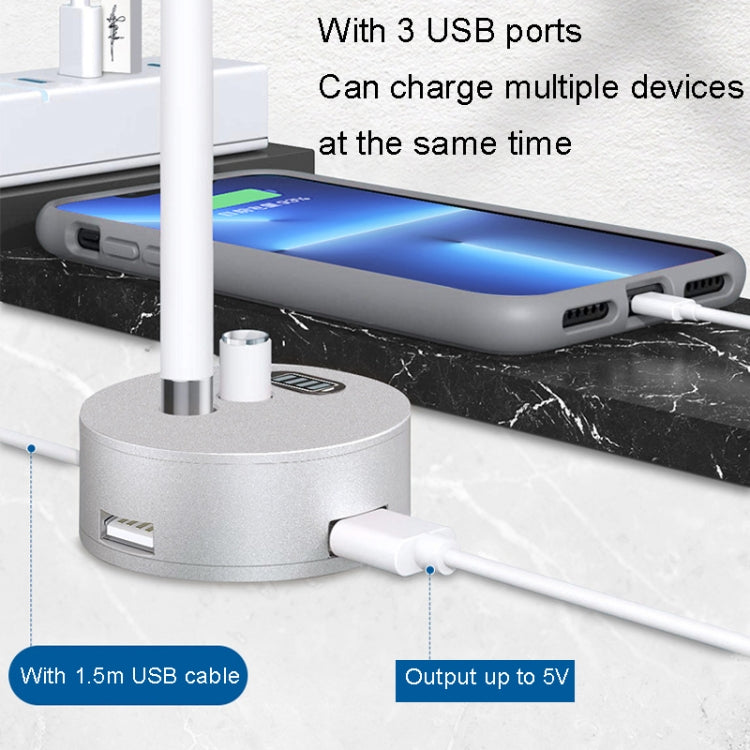 For Apple Pencil 1 3 USB Port Charging Aluminum Base, A48-2 Silver