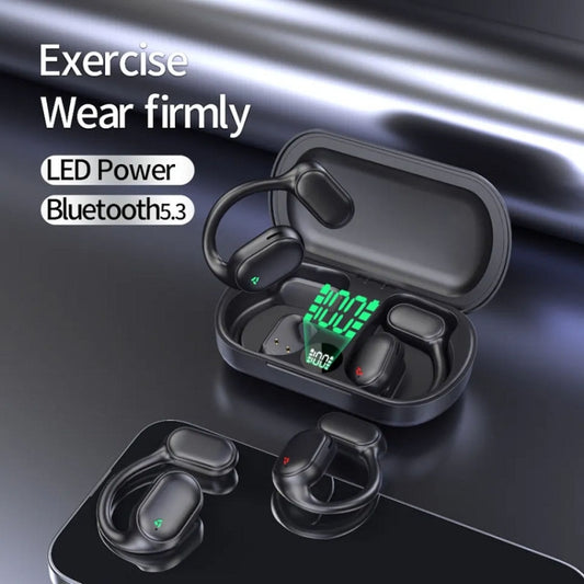 Air Conduction Ear-Hanging LED Digital Display Wireless ENC Noise Reduction Sports Bluetooth Earphones