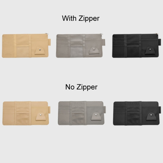 Car Sun Visor Decorative Storage Bill Glasses Holder, Black No Zipper, Gray No Zipper, Beige No Zipper, Black With Zipper, Gray With Zipper, Beige With Zipper, Red With Zipper, Pink With Zipper, Blue With Zipper, Black With 2 Zipper, Gray With 2 Zipper...