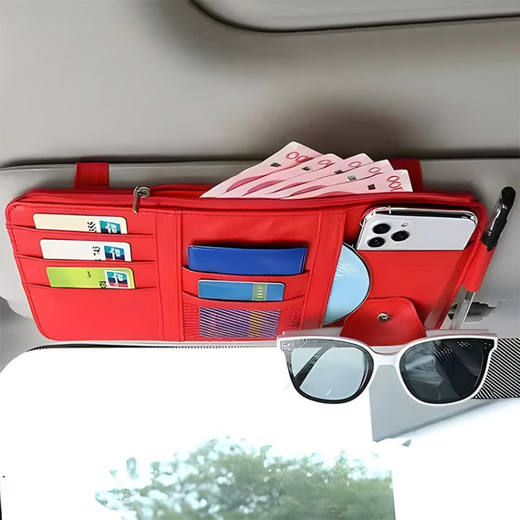 Car Sun Visor Decorative Storage Bill Glasses Holder, Black No Zipper, Gray No Zipper, Beige No Zipper, Black With Zipper, Gray With Zipper, Beige With Zipper, Red With Zipper, Pink With Zipper, Blue With Zipper, Black With 2 Zipper, Gray With 2 Zipper...
