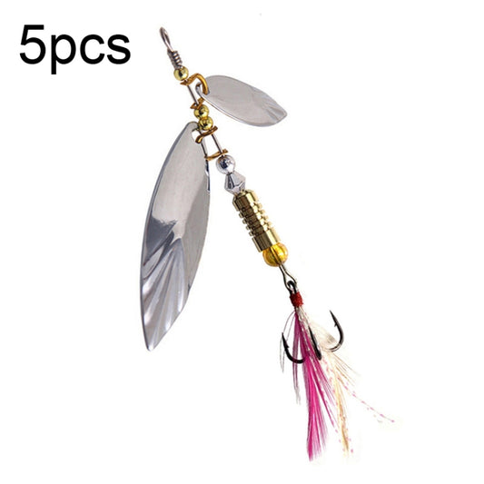 5pcs Rotation Luya Sequins Willow Leaf Feather Bait, Copper Pendant Futaba 7g, Copper Pendant Futaba 10g, Copper Pendant Futaba 15g, Lead Pendant 7g