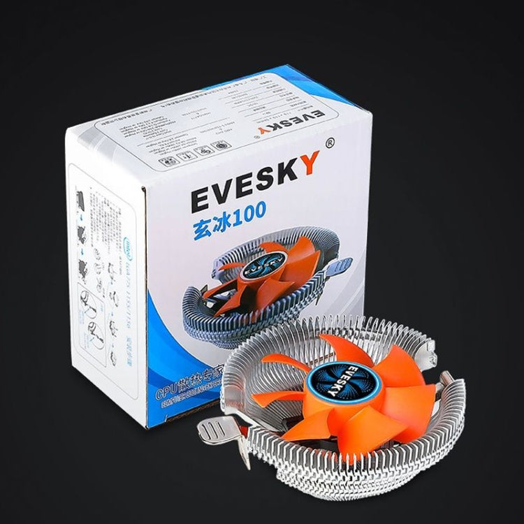 EVESKY Desktop Computer CPU Fan 1155 775 AMD Universal Mute Down Pressure CPU Radiator, 100