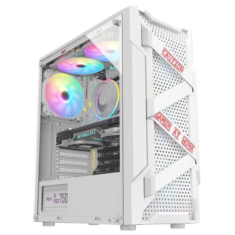 EVESKY Acrylic Side Transparent ATX Computer Case With 6 Fans Position And USB 3.0 Interface, Black, White