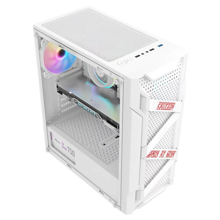EVESKY Acrylic Side Transparent ATX Computer Case With 6 Fans Position And USB 3.0 Interface, Black, White