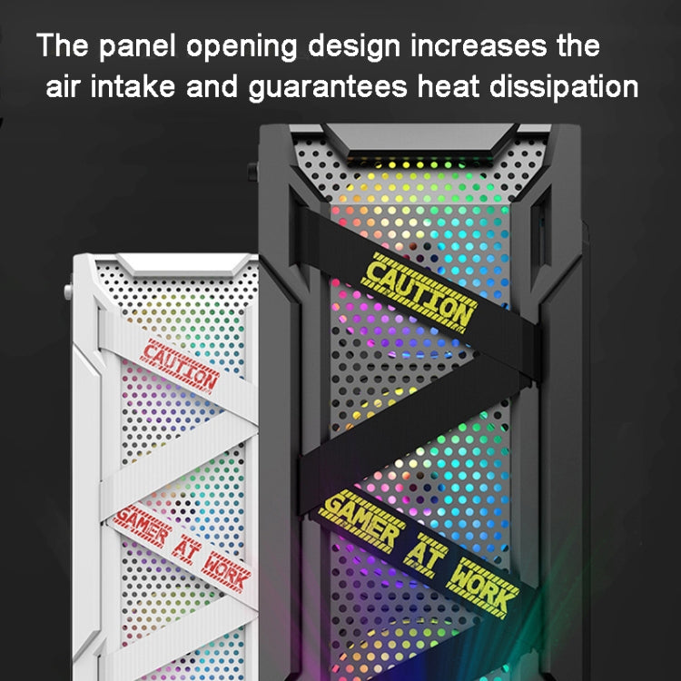 EVESKY Acrylic Side Transparent ATX Computer Case With 6 Fans Position And USB 3.0 Interface, Black, White