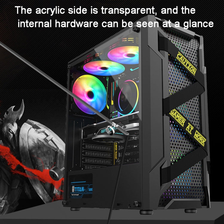 EVESKY Acrylic Side Transparent ATX Computer Case With 6 Fans Position And USB 3.0 Interface, Black, White