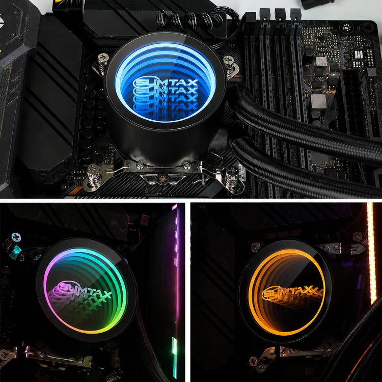 Sumtax Water Cooler Cpu Fan RGB Fan Liquid Heatsink Integrated Radiator, 120mm Colorful