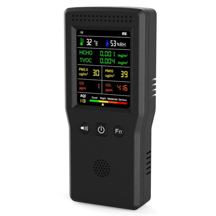 9 In 1 Air Quality Detector Handheld High Precision Formaldehyde Detector, White, Black