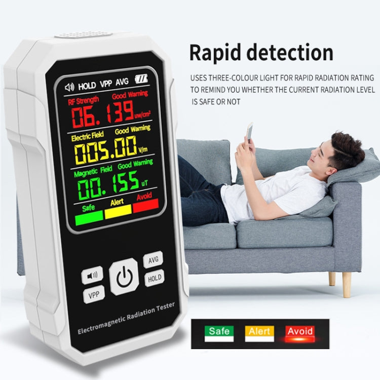 Electromagnetic Radiation Detector High Frequency Radiation Detector, VT-ER1 White