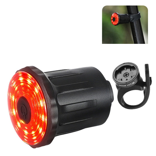 WEST BIKING Feu arrière intelligent de vélo avec capteur de frein, chargement USB, avertissement, coussin de selle, tube de selle