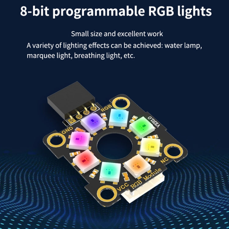 Yahboom 8-bit Full-color RGB Light Ring Module Microbit Raspberry Pi Pico Development Board
