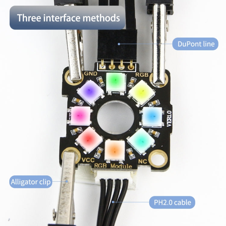 Yahboom 8-bit Full-color RGB Light Ring Module Microbit Raspberry Pi Pico Development Board