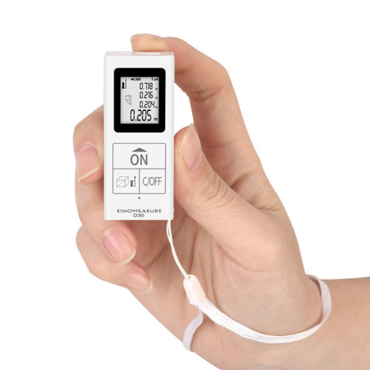 30m Mini Handheld Rechargeable Infrared Electronic Range Finder, White