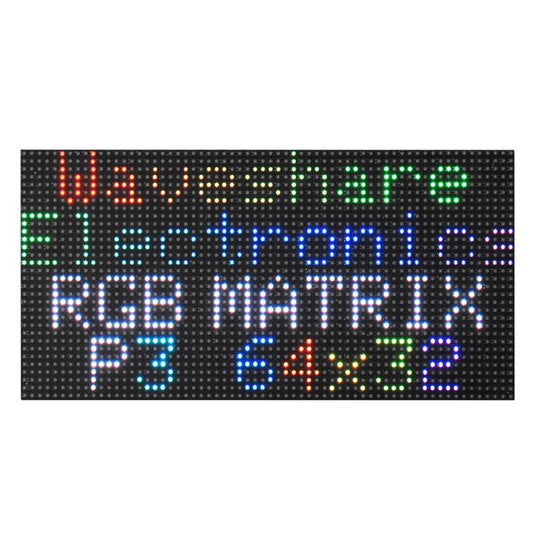 Waveshare RGB Full-color LED Matrix Panel, 3mm Pitch, 64 × 32 Pixels, Adjustable Brightness,, 20117, 33840