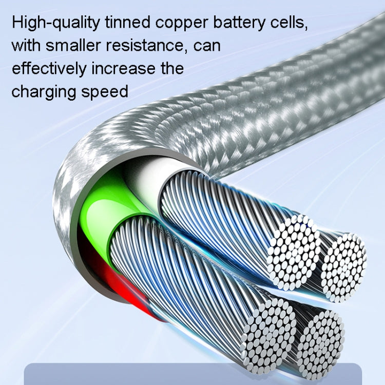 ROMOSS CB25 3 In 1 3.5A 8 Pin + Micro USB + Type C/USB-C Cable, 1m