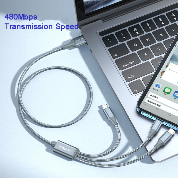 ROMOSS CB25 3 In 1 3.5A 8 Pin + Micro USB + Type C/USB-C Cable, 1m