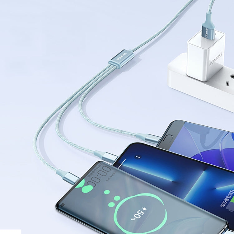 ROMOSS CB25 3 In 1 3.5A 8 Pin + Micro USB + Type C/USB-C Cable, 1m