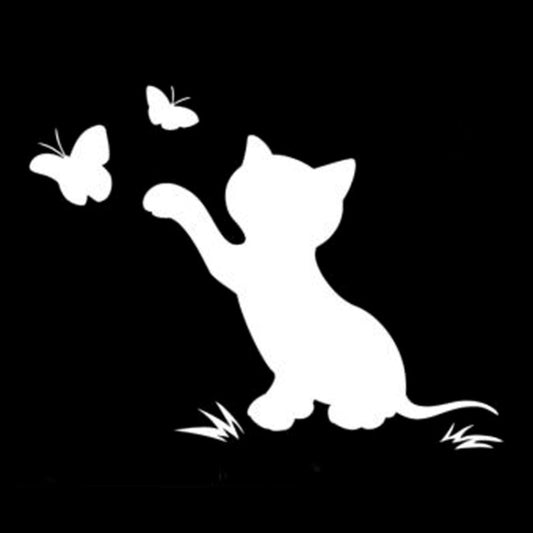 10pcs Disc Cat Reflective Scratch Body Sticker