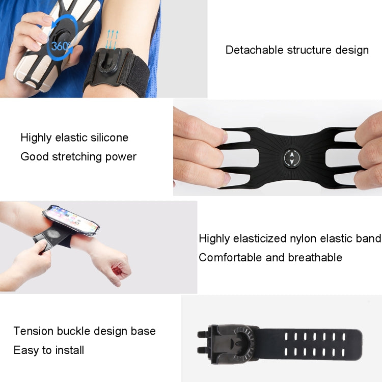 3 In 1 Disassembered Rotating Arm Belt Bag Sports Phone Bag Bracket For 4.5-7 inch Phones, 3 In 1