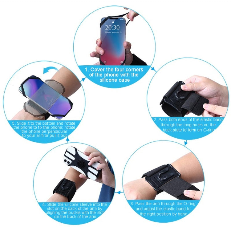 Four Claws Wide Removable Swivel Arm Wrist Strap Cell Phone Bag Sports Arm Bag For 4.5-7 inch Phone