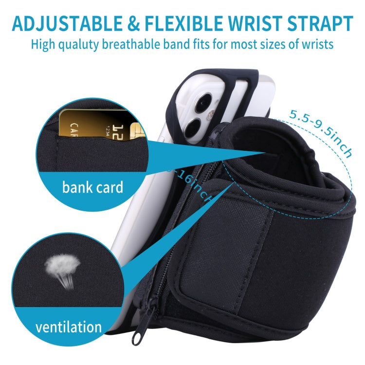For 4.5-7 inch Phone Zipper Pocket Removable Rotating Arm Belt Bag Running Riding Phone Case