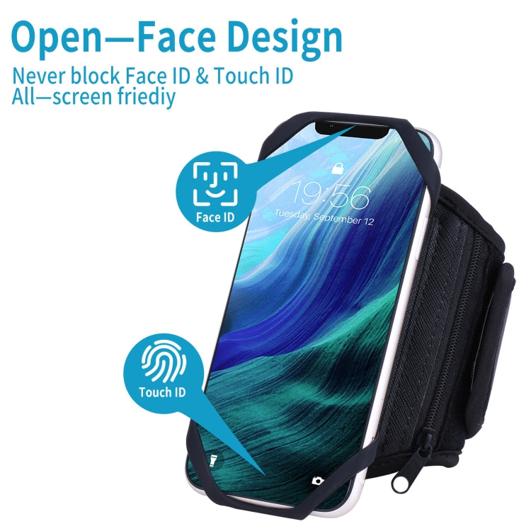 For 4.5-7 inch Phone Zipper Pocket Removable Rotating Arm Belt Bag Running Riding Phone Case